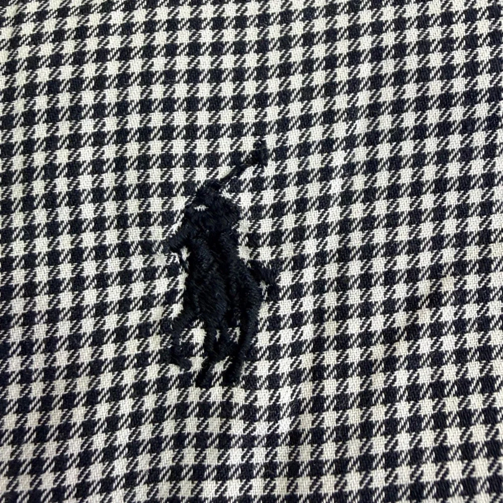 Polo Ralph Lauren Andrew Button Down Men 16.5 XL Black White Check‎ Cotton Shirt